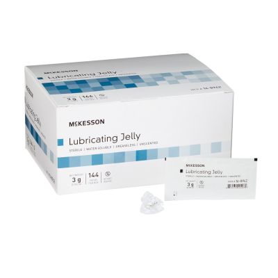 McKesson Lubricating Jelly, Unscented, 3 g Packet, Sterile - 144 / Case
