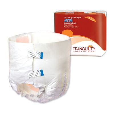 PBE 2186 Tranquility ATN Overnight Incontinence Brief, Large (45 to 58"), Heavy Absorbency - 96 / Case